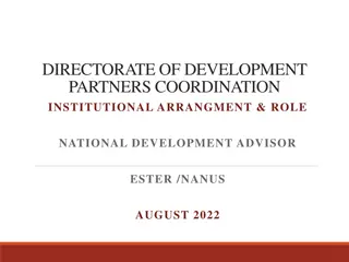 Directorate of Development Partners Coordination and Role of National Development Advisor