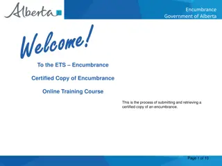 Certified Copy of Encumbrance Process by Government of Alberta