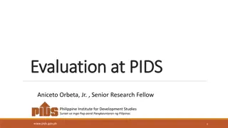 Evaluation Activities at PIDS: Types, Completed, Ongoing, Proposed