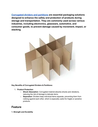 Corrugated Dividers & Partitions for products safety