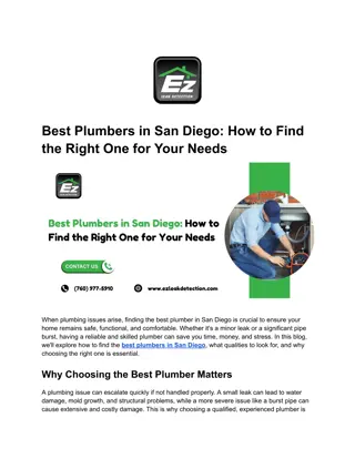 Best Plumbers in San Diego_ How to Find the Right One for Your Needs