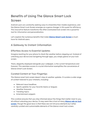 Benefits of Using The Glance Smart Lock Screen