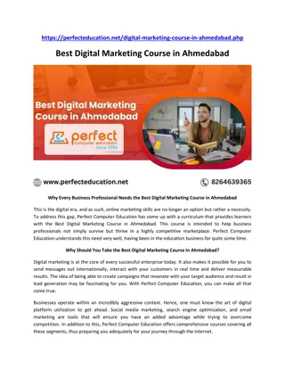 Best Digital Marketing Course in Ahmedabad Perfect Computer Education