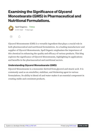 Understanding Sorbitan Monooleate: Applications and Benefits in Industry