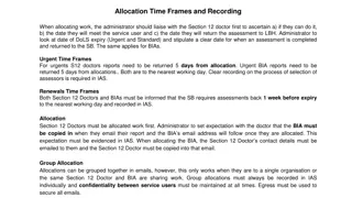 Efficient Work Allocation and Recording Guidelines