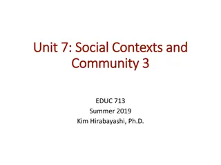 Understanding Community and Neighborhood Influences on Lifespan Development