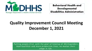 Behavioral Health and Developmental Disabilities Administration Quality Improvement Council Meeting - December 1, 2021