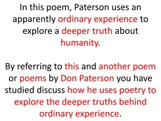 Deeper Truths in Don Paterson's Poetry