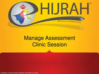 Manage Assessment Clinic Session Agenda and Procedures