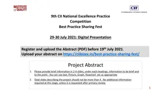 9th CII National Excellence Practice Competition - Best Practices Revealed