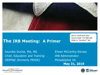 Guide to IRB Meeting Preparation and Conduct