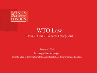 GATT General Exceptions in WTO Law