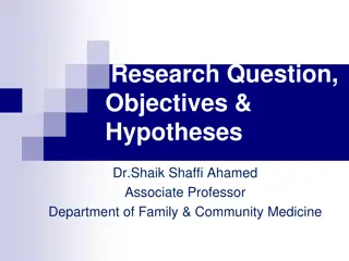 Research Questions, Objectives, and Hypotheses in Diabetes Management