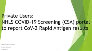 NHLS COVID-19 Screening CSA Portal Information