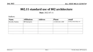 IEEE Std. 802.11-22/1017r0 Overview and Architecture Presentation