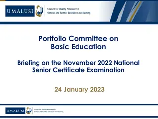 Briefing on the November 2022 National Senior Certificate Examination