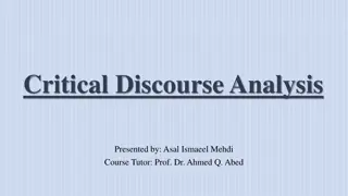 Introduction to Critical Discourse Analysis (CDA)