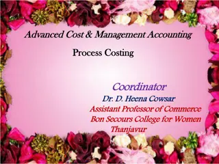 Process Costing in Advanced Cost Management Accounting