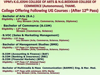 Admission Process and Eligibility Criteria for UG Courses at VPM's K.G. Joshi College of Arts & N.G. Bedekar College of Commerce