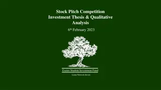 Stock Pitch Competition: Crafting a Winning Investment Thesis