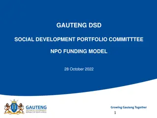 NPO Funding and Budget Allocation Presentation Highlights in Gauteng DSD