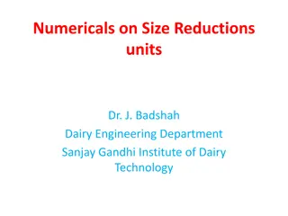 Numericals on Size Reduction Units in Dairy Engineering