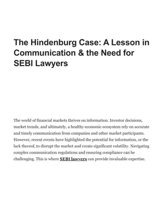 The Hindenburg Case A Lesson in Communication & the Need for SEBI Lawyers