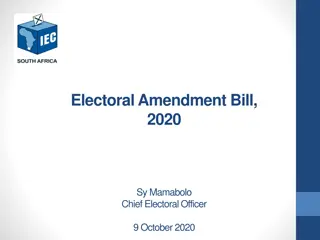 Electoral Laws Amendment Bill 2020 Overview