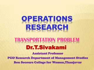 Transportation Problem in Operations Research: Methods and Examples