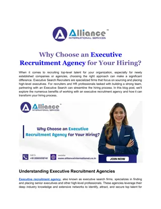 Why Choose an Executive Recruitment Agency for Your Hiring