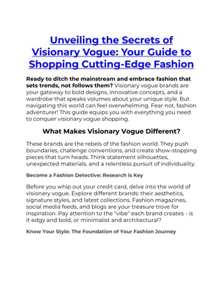 Unveiling the Secrets of Visionary Vogue Your Guide to Shopping Cutting-Edge Fashion