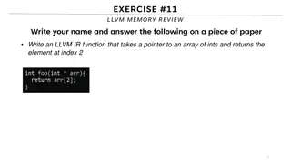 LLVM Memory Review and Function Example