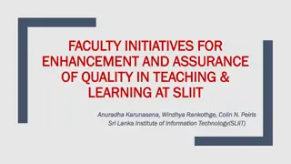 Quality Enhancement and Assurance Initiatives at SLIIT