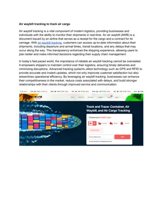 Air waybill tracking to track air cargo