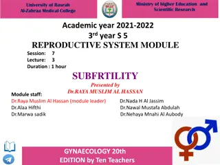 Subfertility: Causes, Diagnosis, and Management