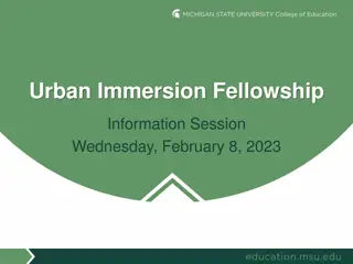 Urban Immersion Fellowship Information Session - February 8, 2023