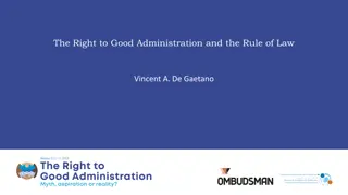 Principles of Good Administration and Rule of Law