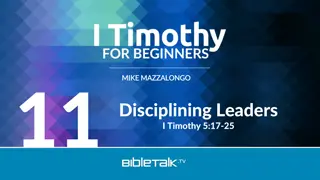 A Study on Disciplining Leaders in I Timothy 5:17-25