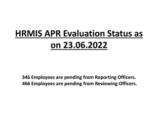 HRMIS APR Evaluation Status Summary as of 23.06.2022