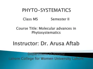 Molecular Advances in Phytosystematics Course Overview