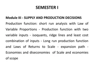 Production Function and Laws of Returns in Economics