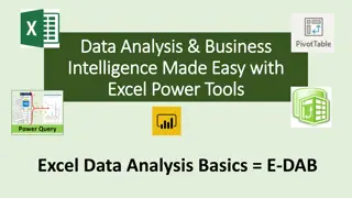 Easy Data Analysis & Business Intelligence with Excel Power Tools