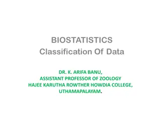 BioStatistics: Classification of Data and Tabulation