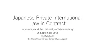 Japanese Private International Law in Contract Overview