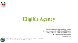 Eligible Agency in Career and Technical Education: Responsibilities and Coordination