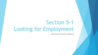 Employment and Financial Aspects