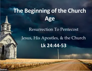 Resurrection to Pentecost: The Beginning of Christs' Church Age