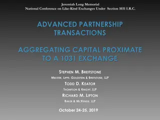 Advanced Partnership Transactions in 1031 Exchange Conference Insights