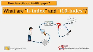 H-Index and I10-Index in Scientific Research