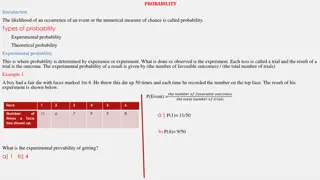 Probability: Experimental and Theoretical Concepts